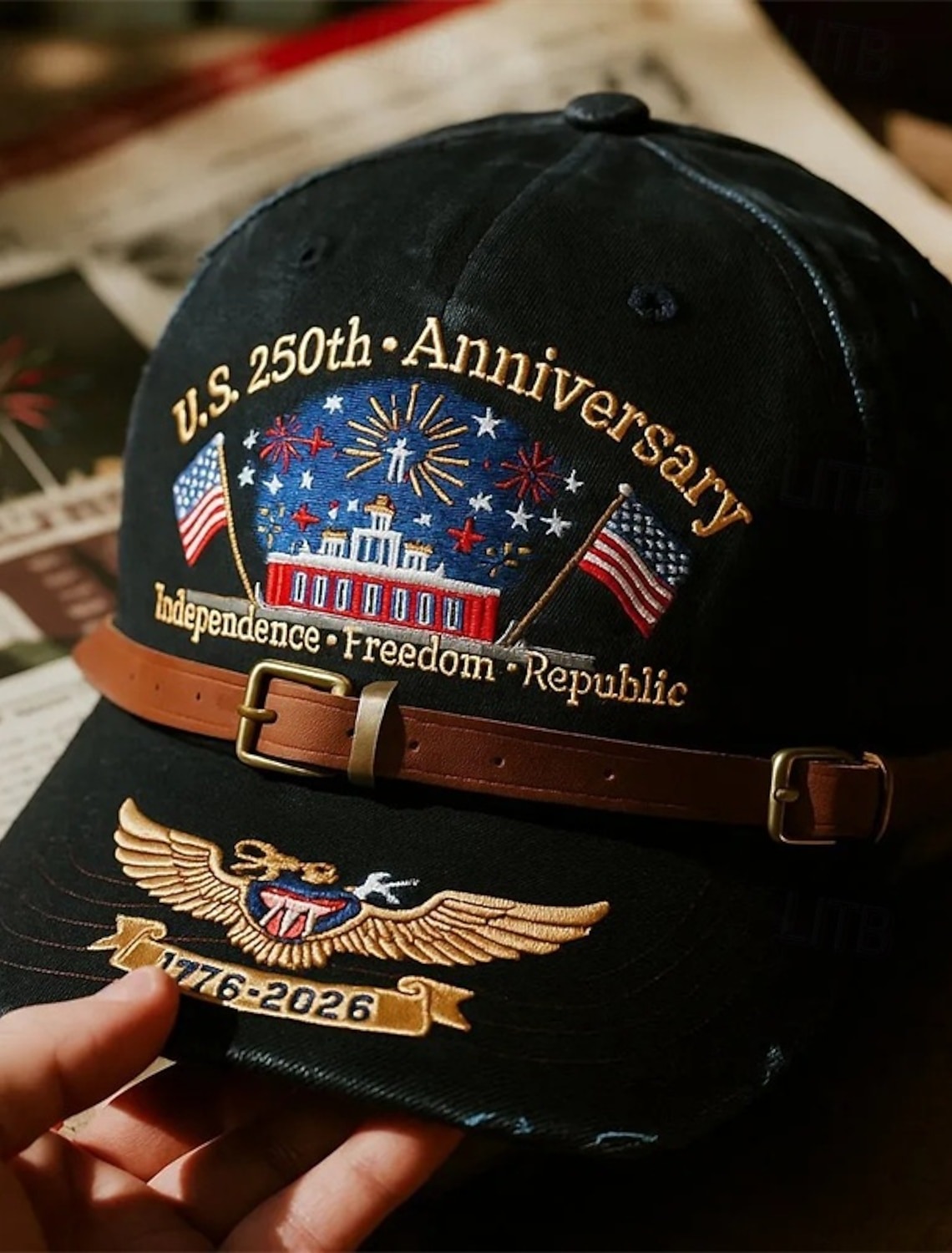 Men's United States 250th Anniversary Hat Baseball Cap Sun Hat Trucker Hat Blue Black Polyester Print Patriotic Fashion Casual Street Daily American US Flag Adjustable Sunscreen Breathable