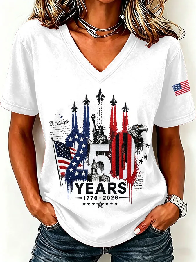 Women's Boho & Patriotic Commemorative Short Sleeve Tops Collection Brief Description