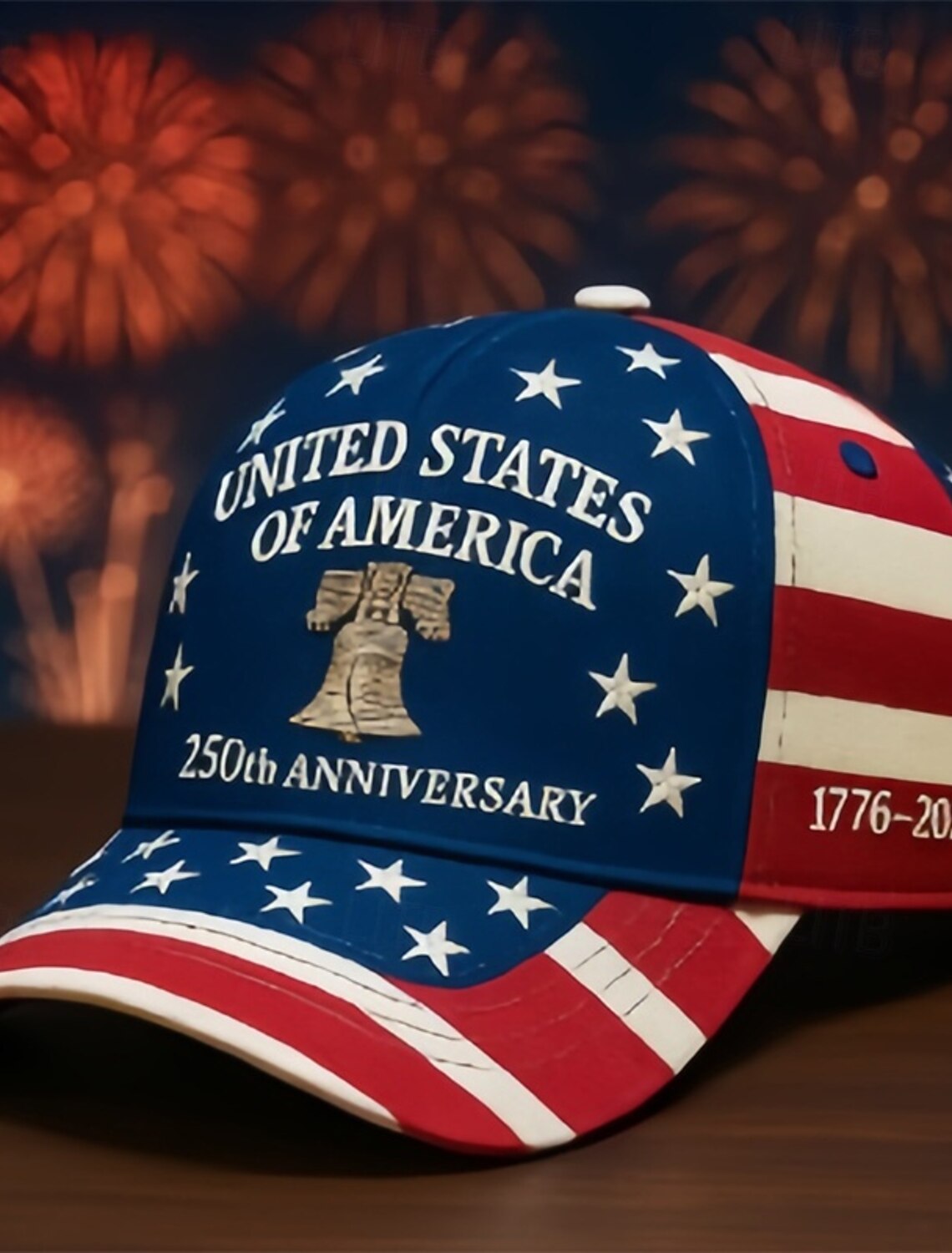 Patriotic 250th Anniversary USA Flag Adjustable Baseball Cap – 1776–2026 Commemorative