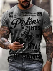 Men's Hotrod Classic Car Raglan Short Sleeve Henley T-Shirt