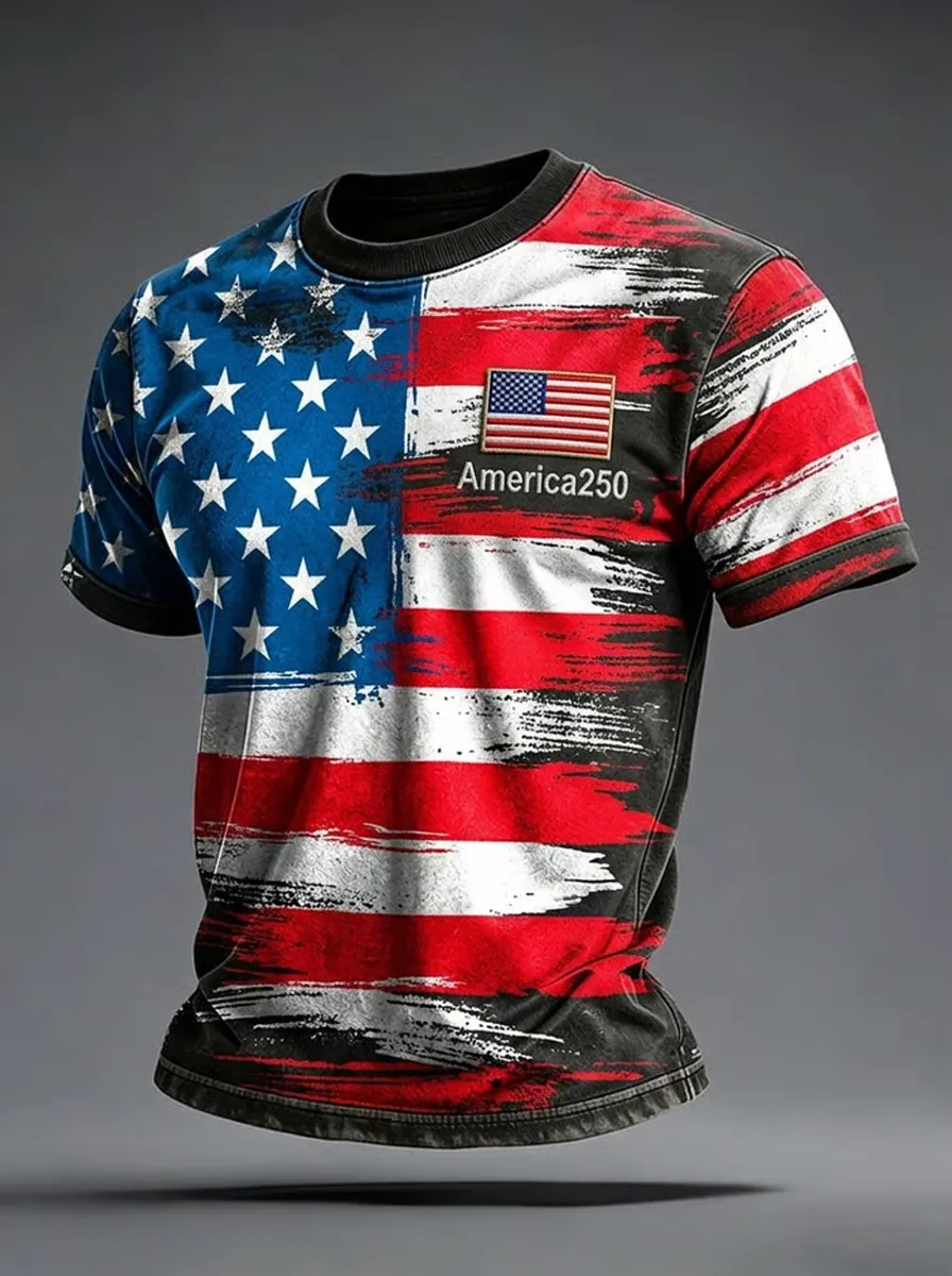 Men's Multi-Combination American Flag Eagle Patriotic Short Tops