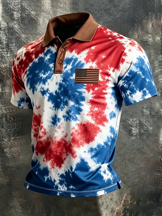 Men's Multi-Combination American Flag Eagle Patriotic Short Tops