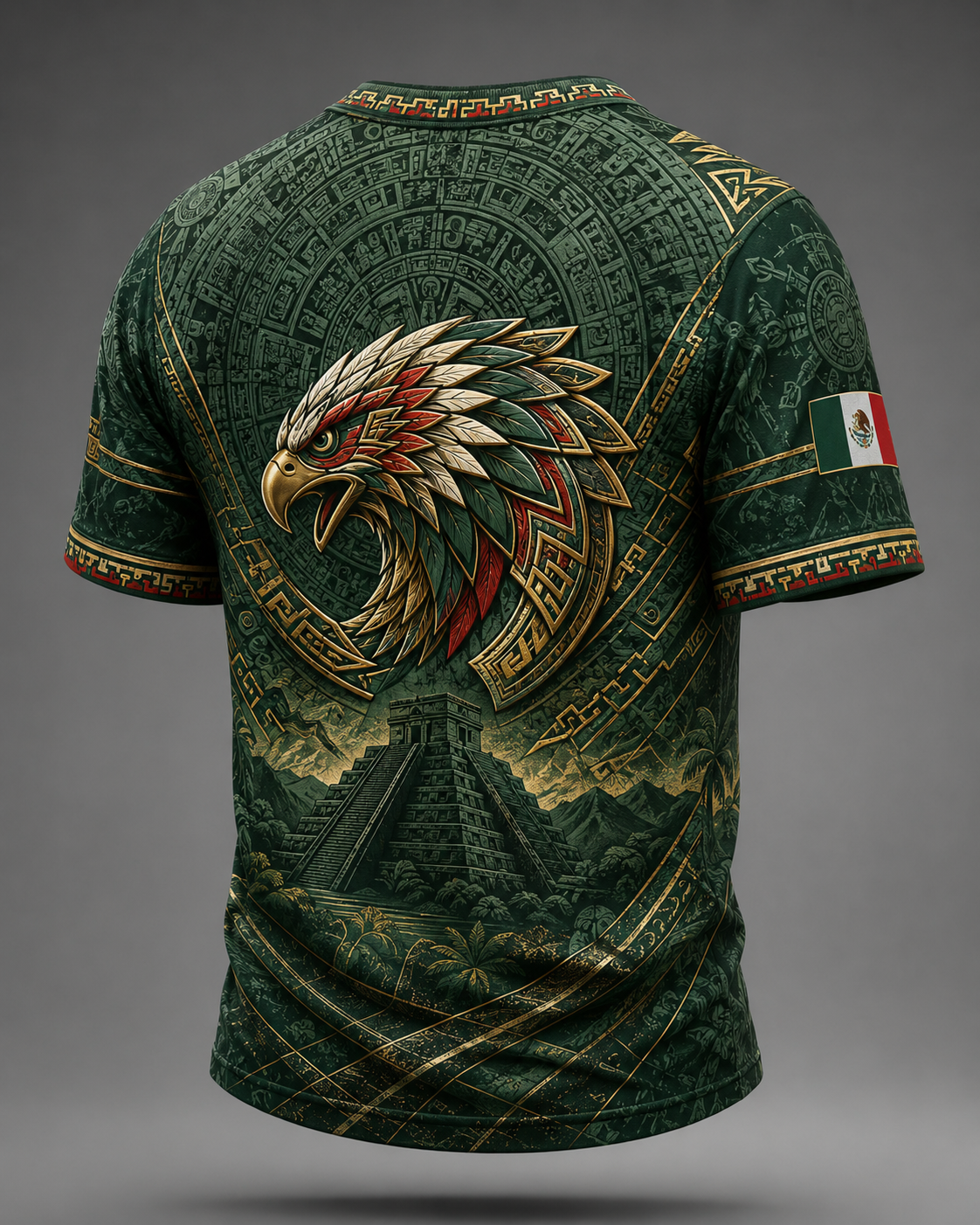 Men's Mexico Orgullo Azteca Eagle Football Fan Short Sleeve T-Shirt