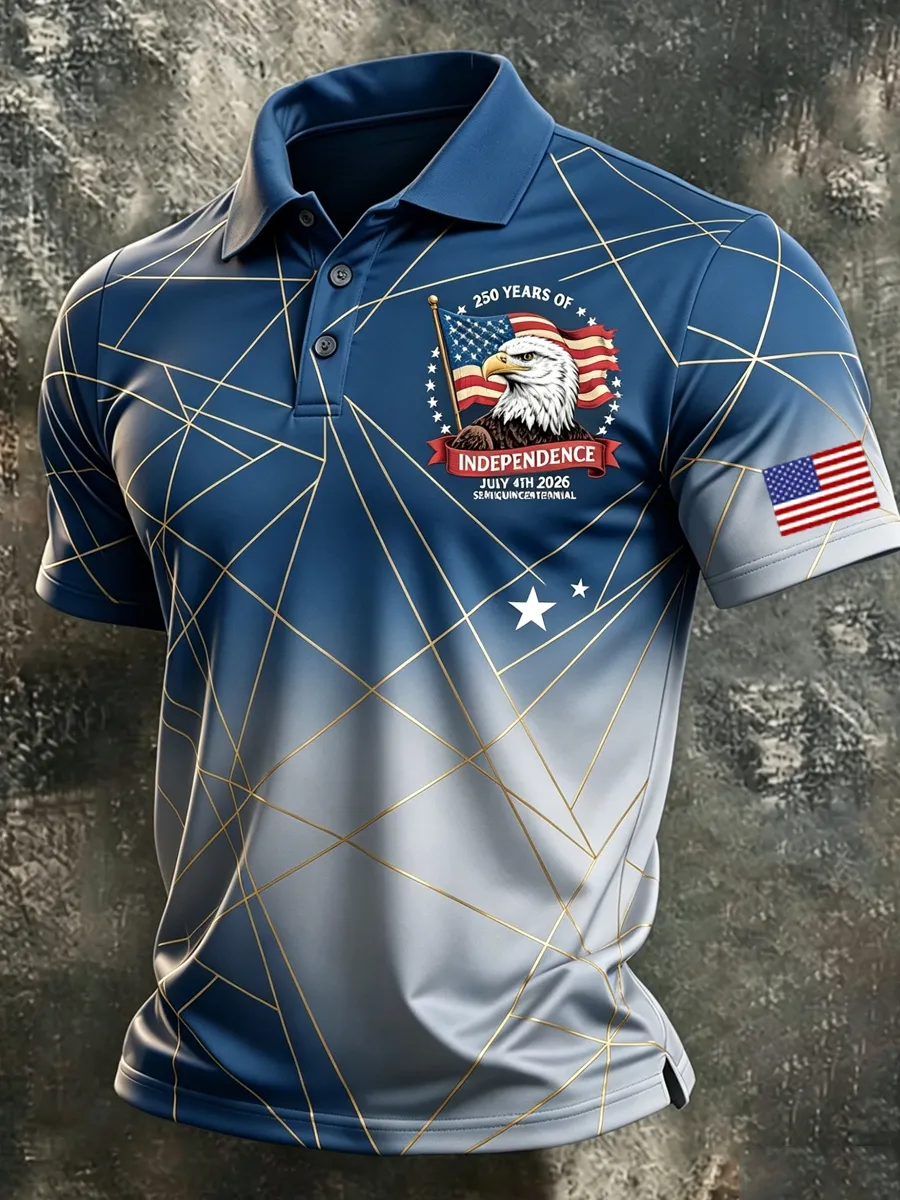 Men's American Flag Patriotic Polo Shirt Collection