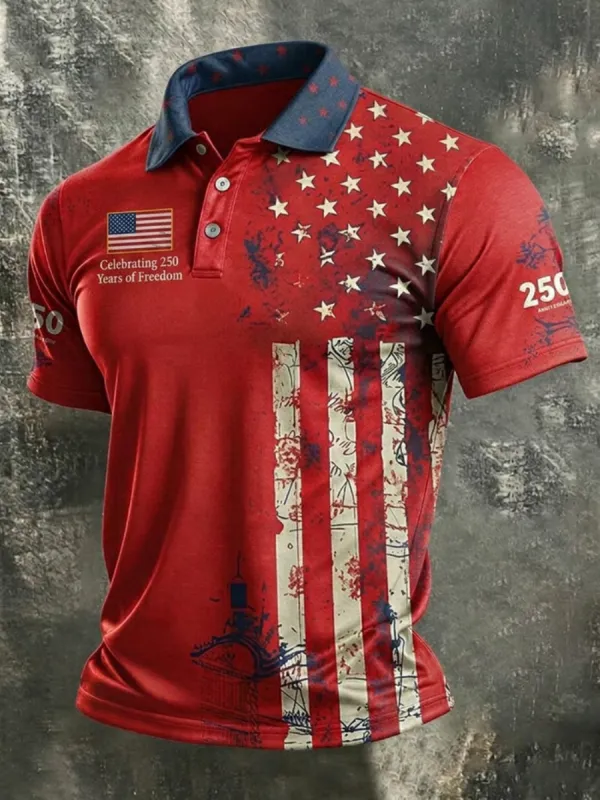 Men's American Flag Patriotic Polo Shirt Collection