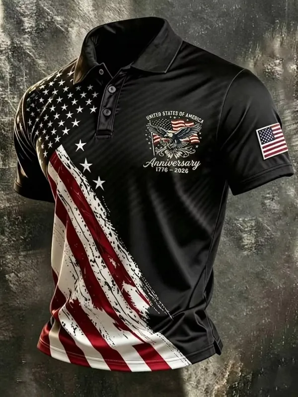 Men's American Flag Patriotic Polo Shirt Collection