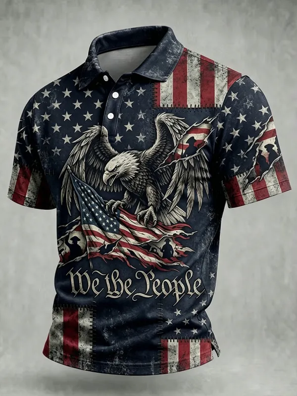 Men's American Flag Patriotic Polo Shirt Collection