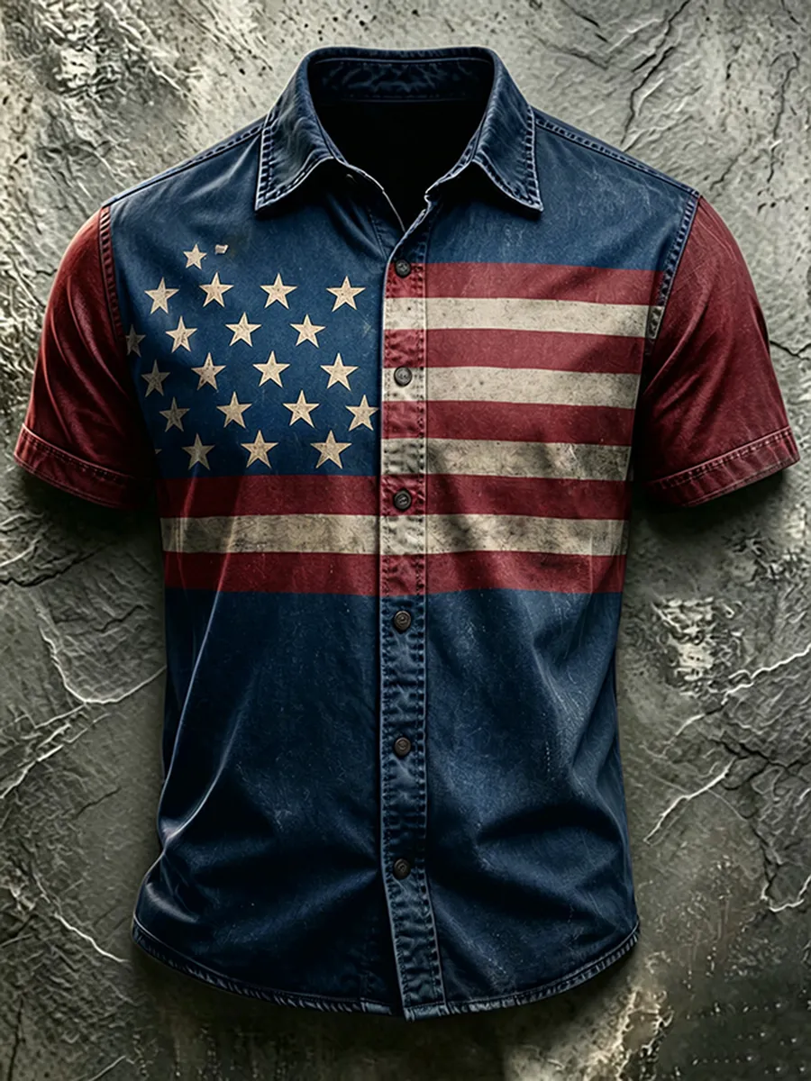 Men's American Flag Patriotic Polo Shirt Collection