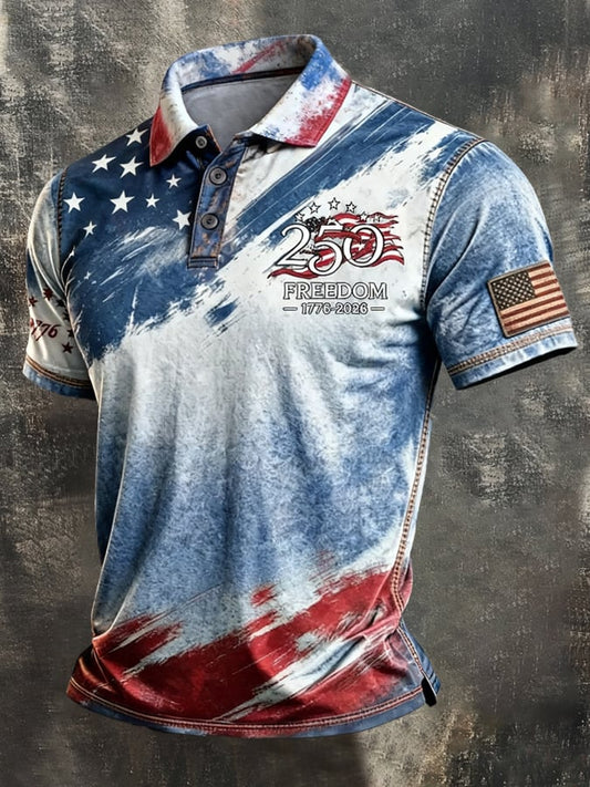 Men's American Flag Patriotic Polo Shirt Collection