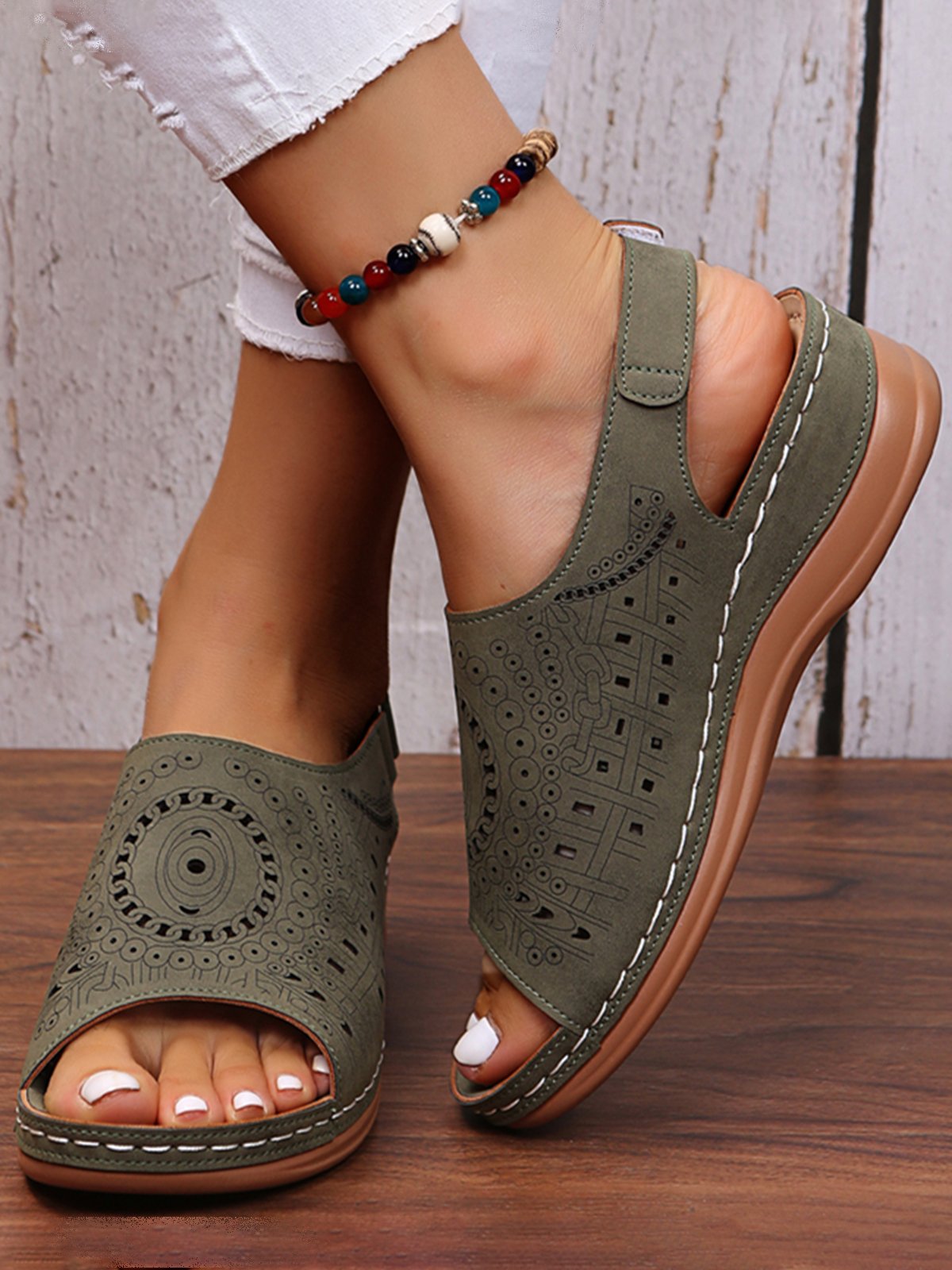 [Copy]Women’s Adjustable Wedge Sandals – Comfortable Cushioned Walking Shoes