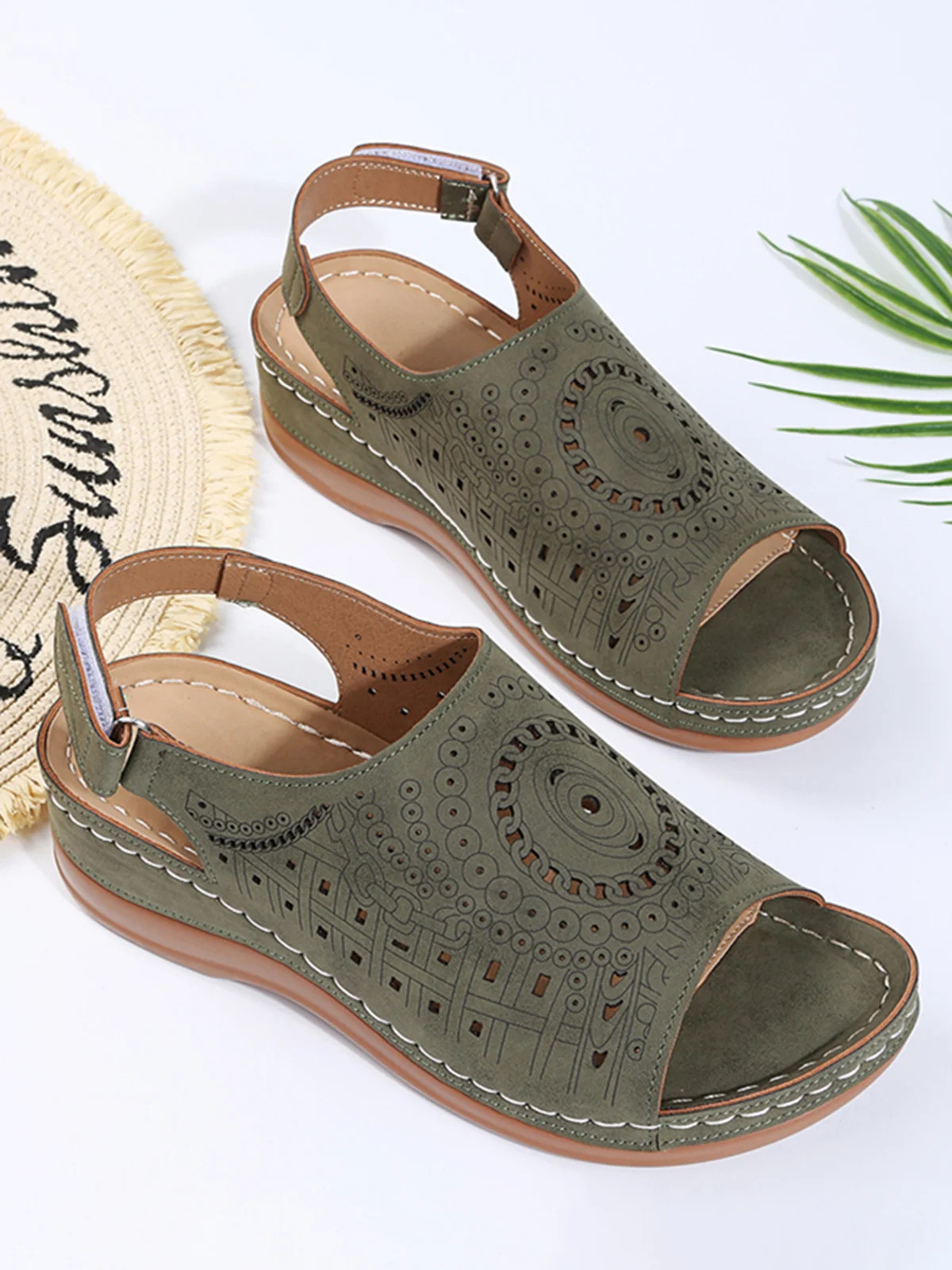 [Copy]Women’s Adjustable Wedge Sandals – Comfortable Cushioned Walking Shoes