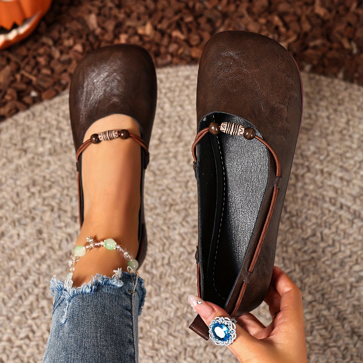 Women’s Classic Mary Jane Flats – Round Toe Low Heel Casual Shoes