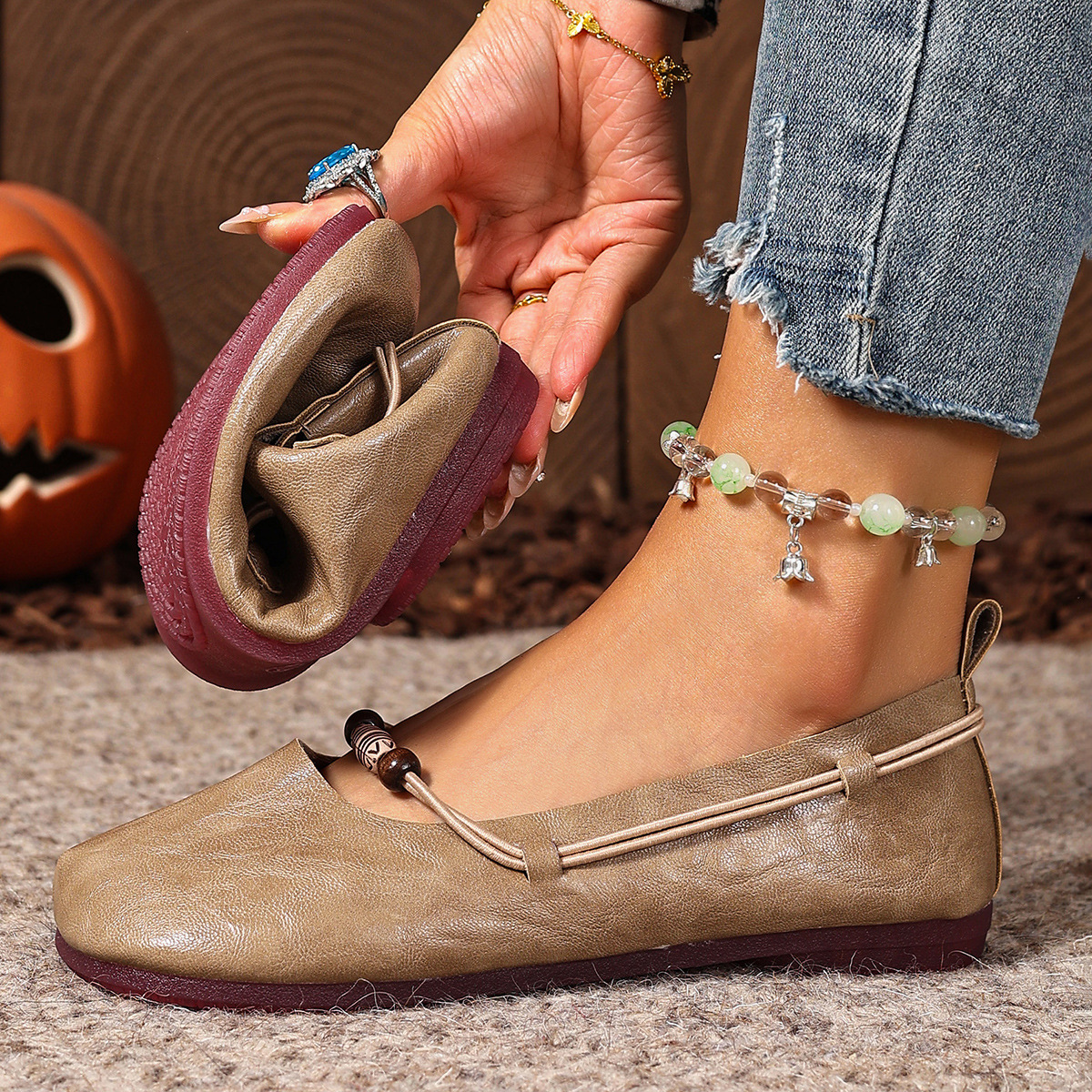 Women’s Classic Mary Jane Flats – Round Toe Low Heel Casual Shoes