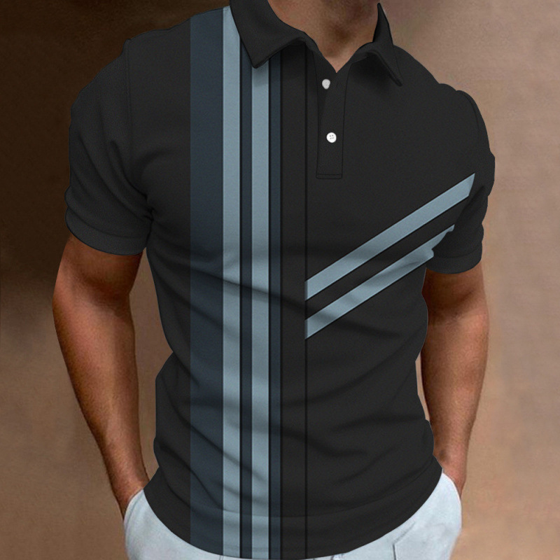 Men's Color Block Plaid Waffle Knit Short Sleeve Polo Shirt