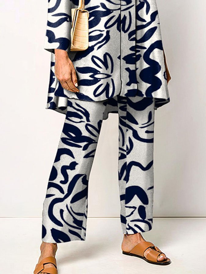 Women's Fashion Personality Geometric Print Suit Shirt
