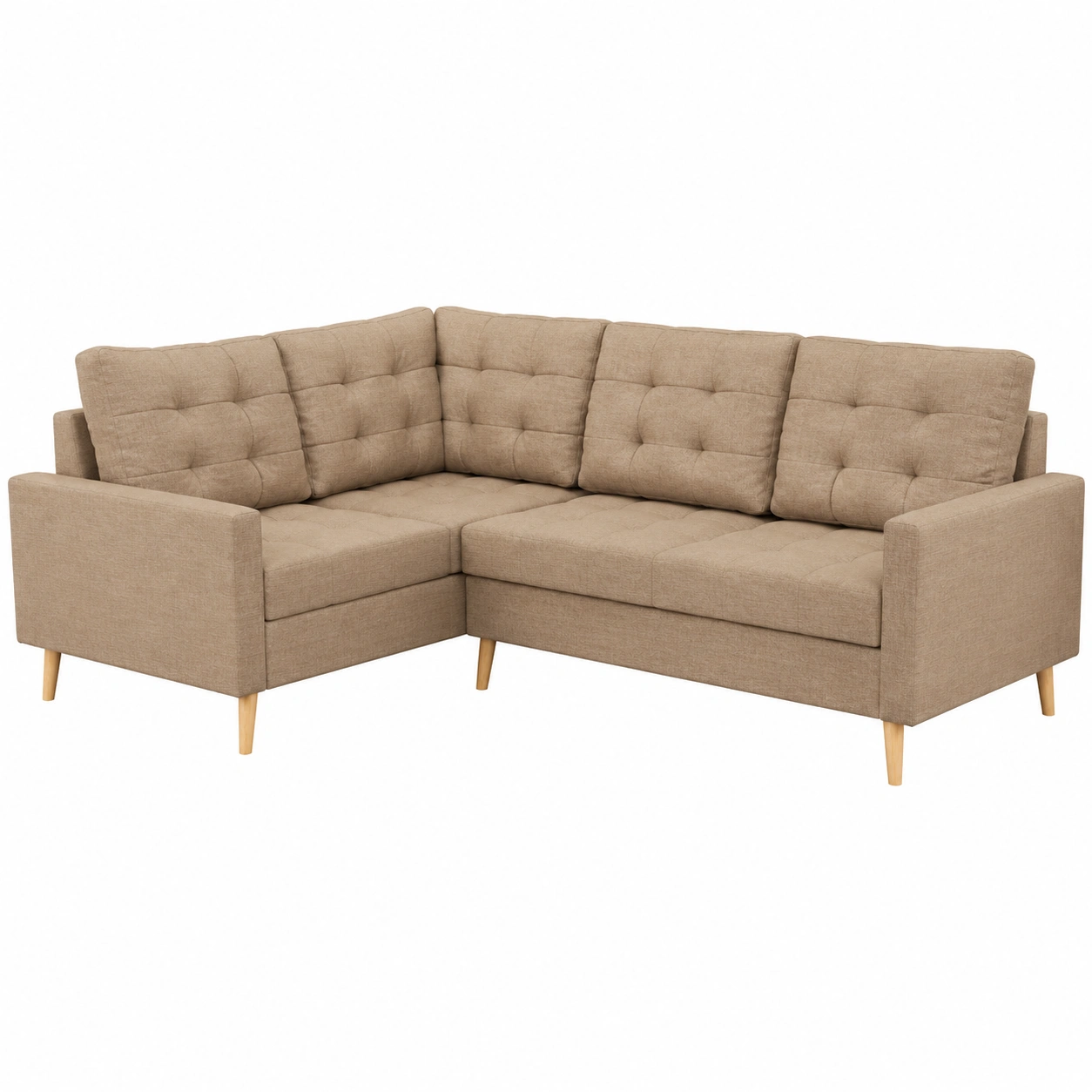 Mebligo Ecksofa mit Schlaffution und Stauraum, Ottomane lis, Braun-HomveraLiving