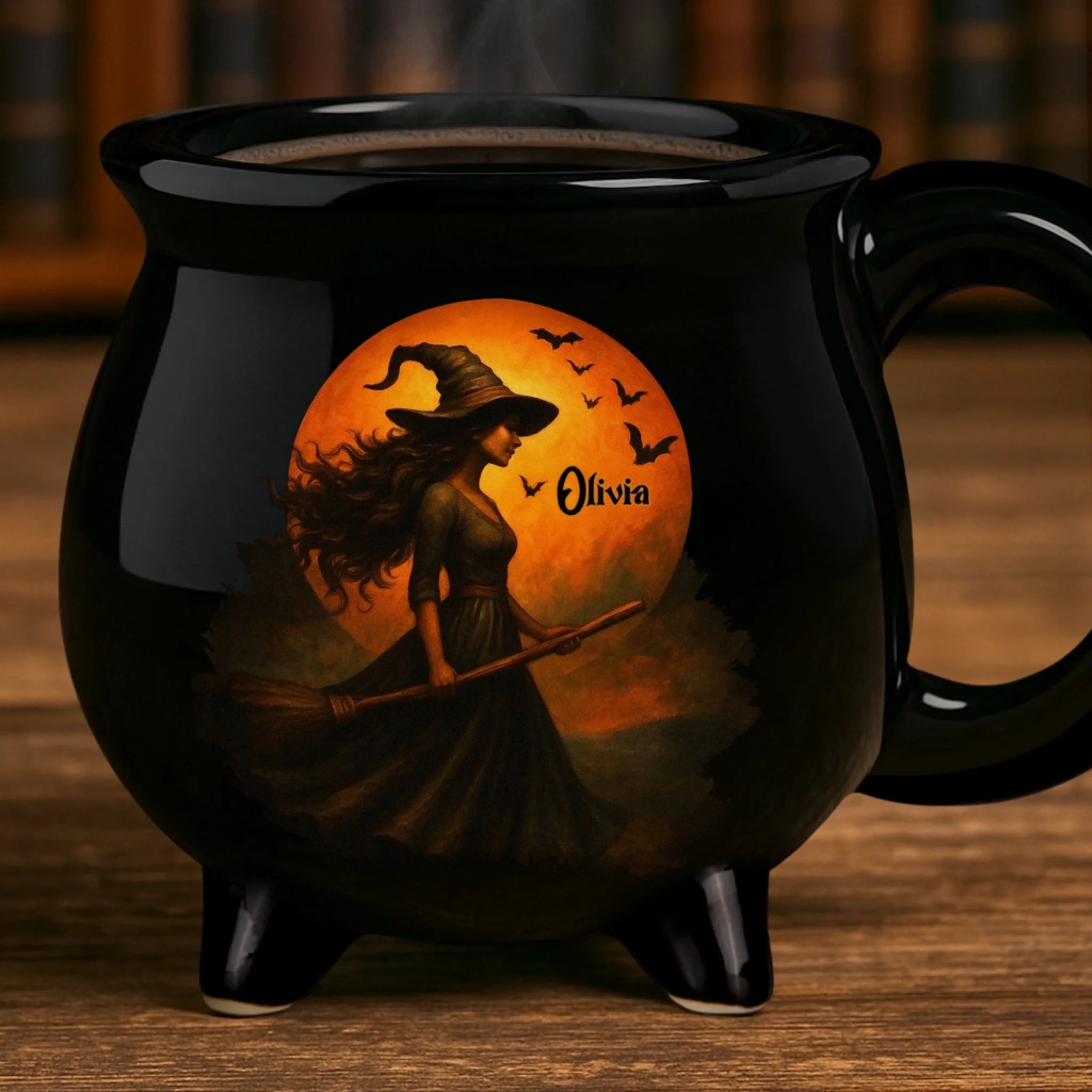 Witch Cauldron Coffee Mug - Personalized Halloween Witchy Gifts For Besties, Sisters, BFF, Family, Yourself - Witching You A Wicked Brew
