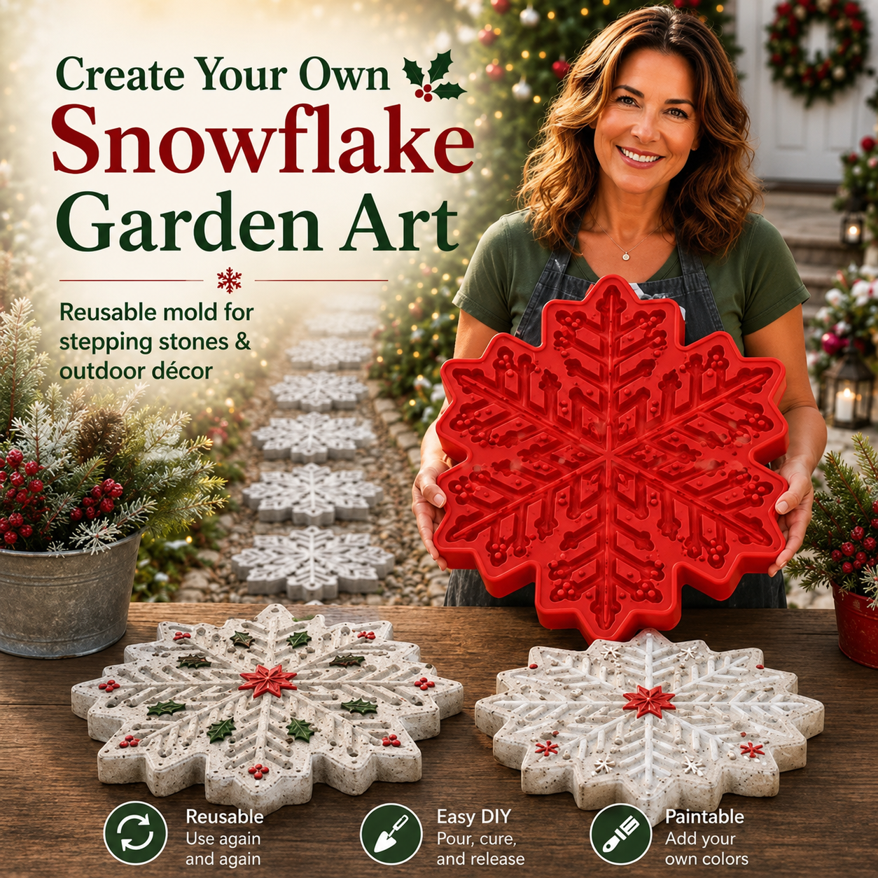 💥 LAST DAY 49% OFF - 🌻 Reusable Sunflower Stepping Stone Mold 