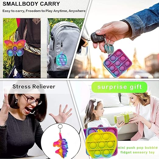 🔥Perfect Mini Gift – Cute Pop-it Fidget Keychain for Everyone!❤️