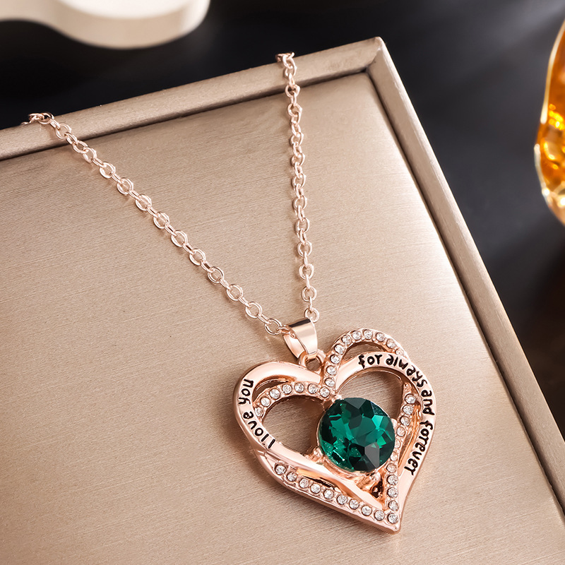 Heart-Shaped "Eternal Heart" Pendant Necklace with 12 Birthstones💞
