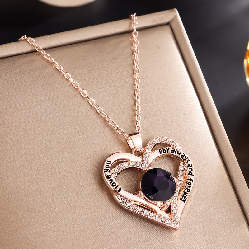 Heart-Shaped "Eternal Heart" Pendant Necklace with 12 Birthstones💞