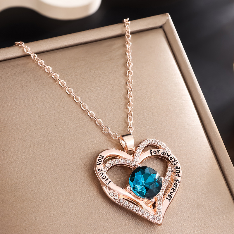 Heart-Shaped "Eternal Heart" Pendant Necklace with 12 Birthstones💞