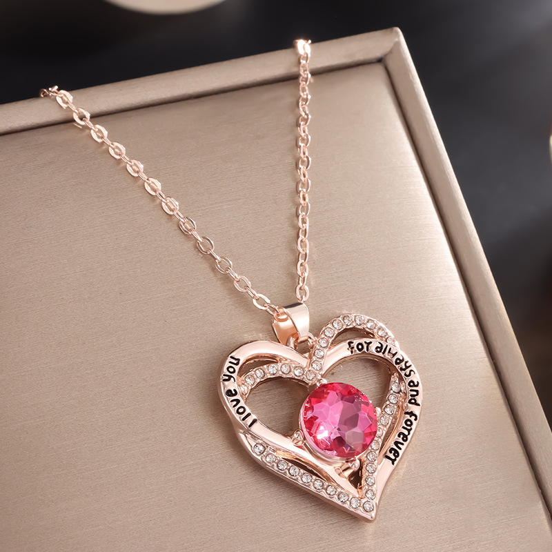 Heart-Shaped "Eternal Heart" Pendant Necklace with 12 Birthstones💞