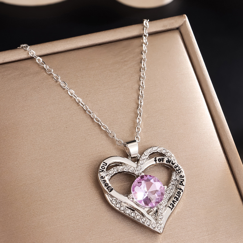 Heart-Shaped "Eternal Heart" Pendant Necklace with 12 Birthstones💞