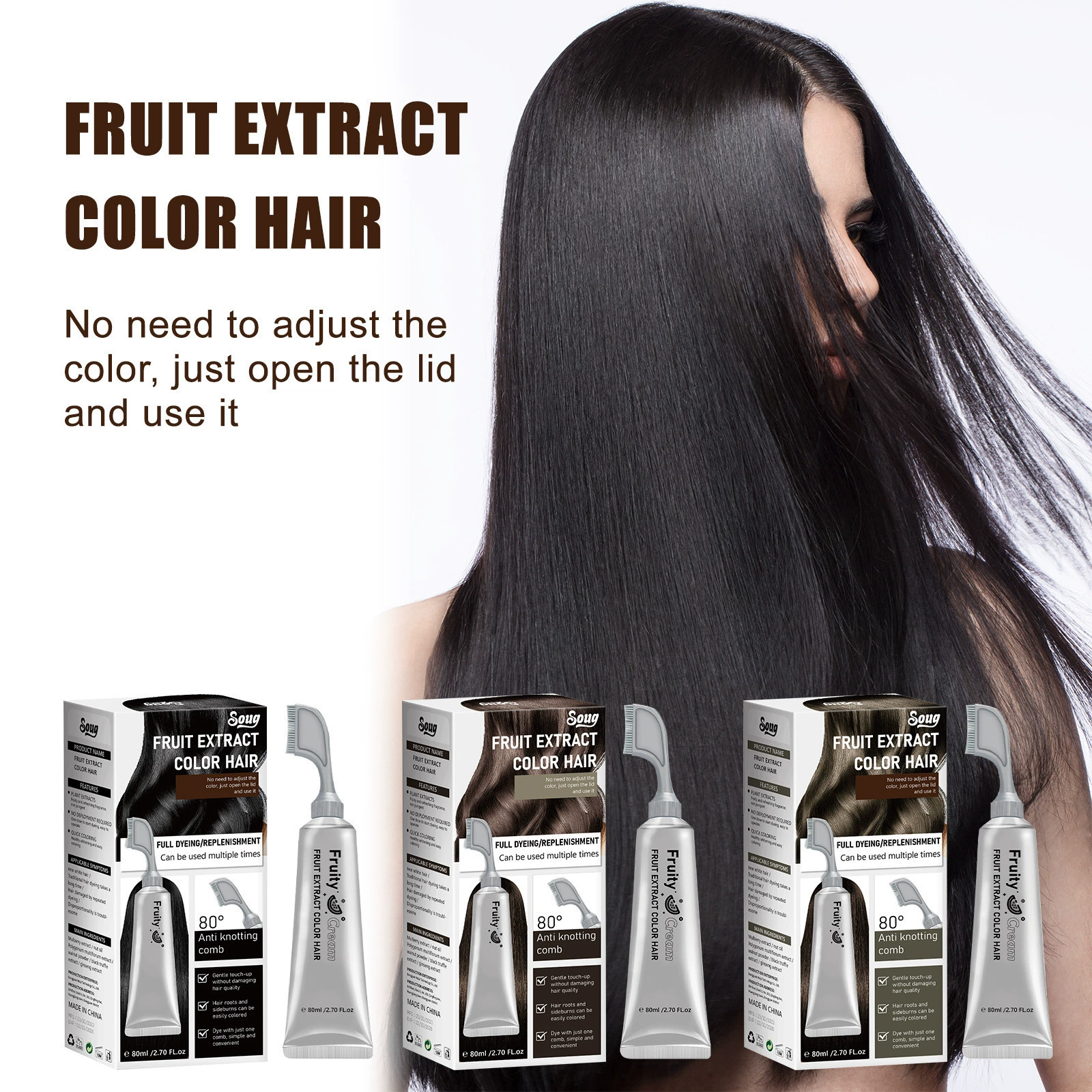 🔥TODAY ONLY — Buy 1, Get 1 FREE!🔥Fruit Essence Hair Dyeing Comb🎉