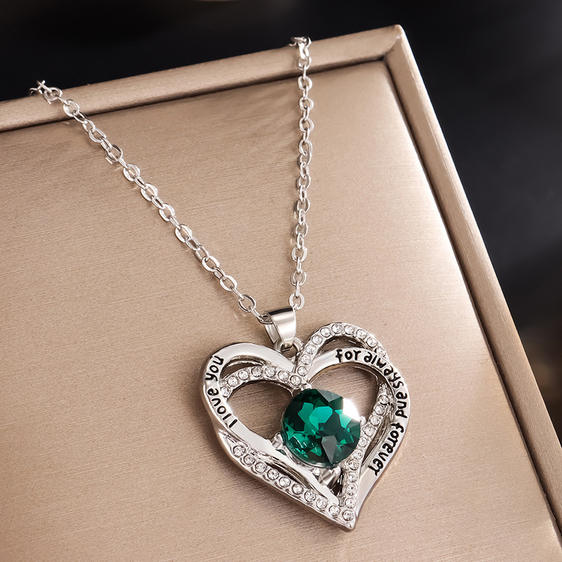 Heart-Shaped "Eternal Heart" Pendant Necklace with 12 Birthstones💞