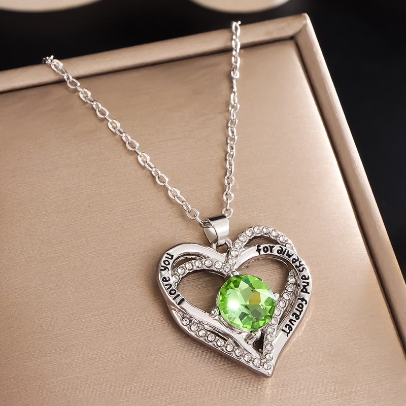Heart-Shaped "Eternal Heart" Pendant Necklace with 12 Birthstones💞