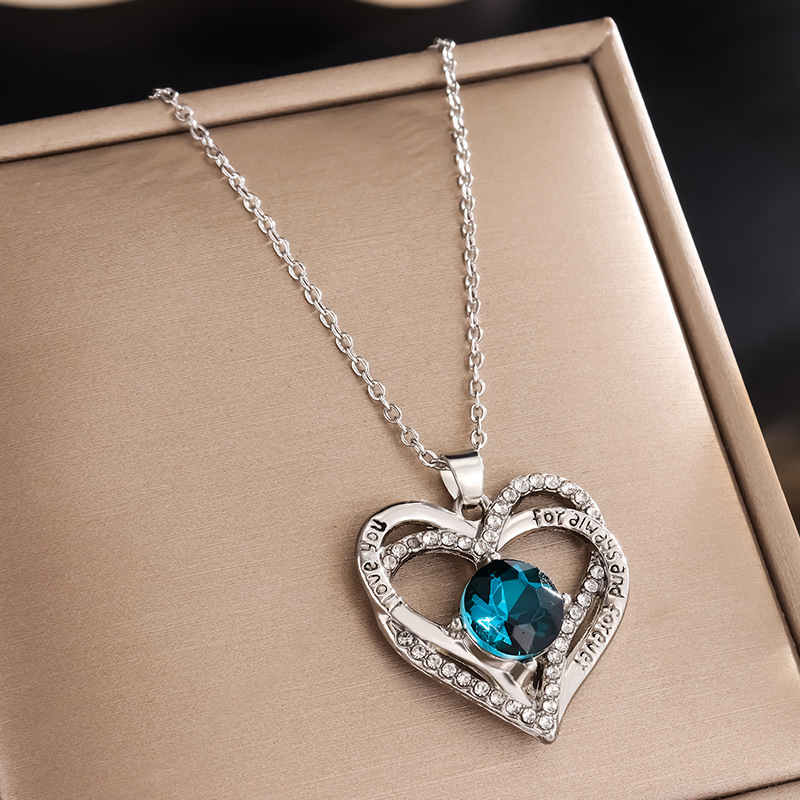 Heart-Shaped "Eternal Heart" Pendant Necklace with 12 Birthstones💞