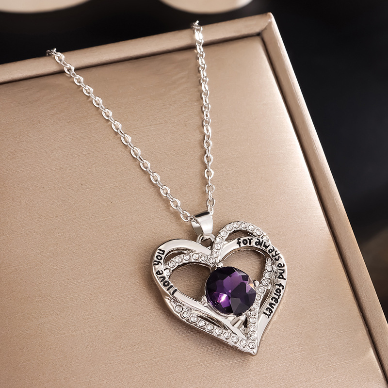 Heart-Shaped "Eternal Heart" Pendant Necklace with 12 Birthstones💞