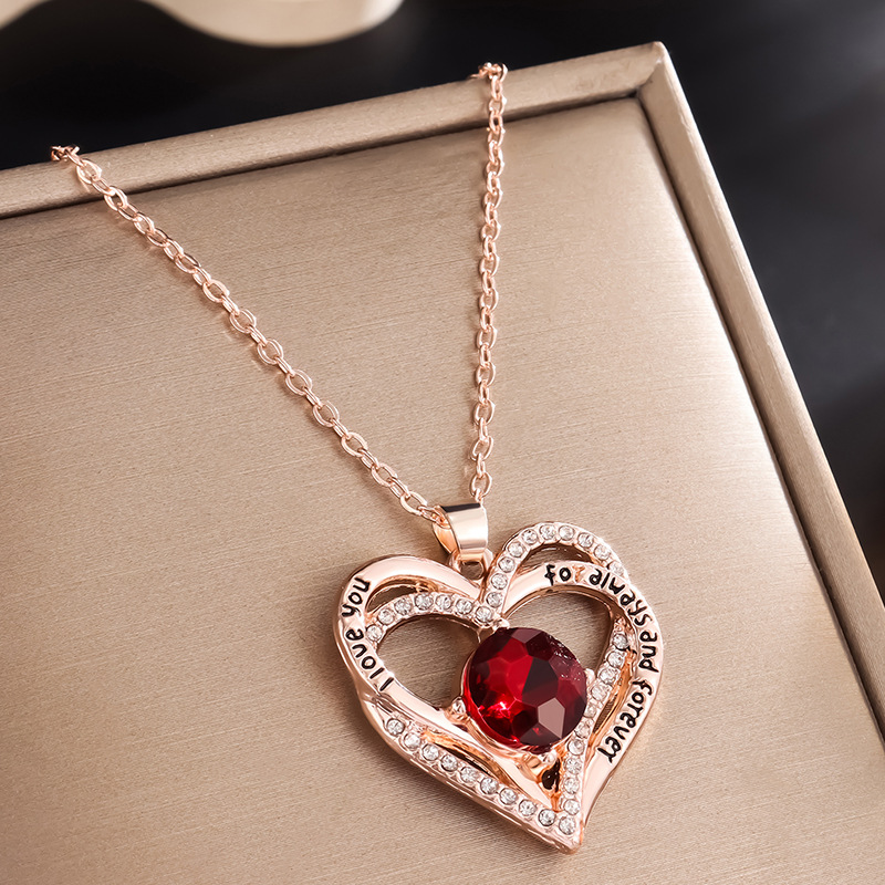 Heart-Shaped "Eternal Heart" Pendant Necklace with 12 Birthstones💞