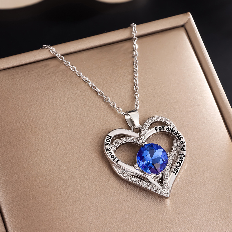 Heart-Shaped "Eternal Heart" Pendant Necklace with 12 Birthstones💞