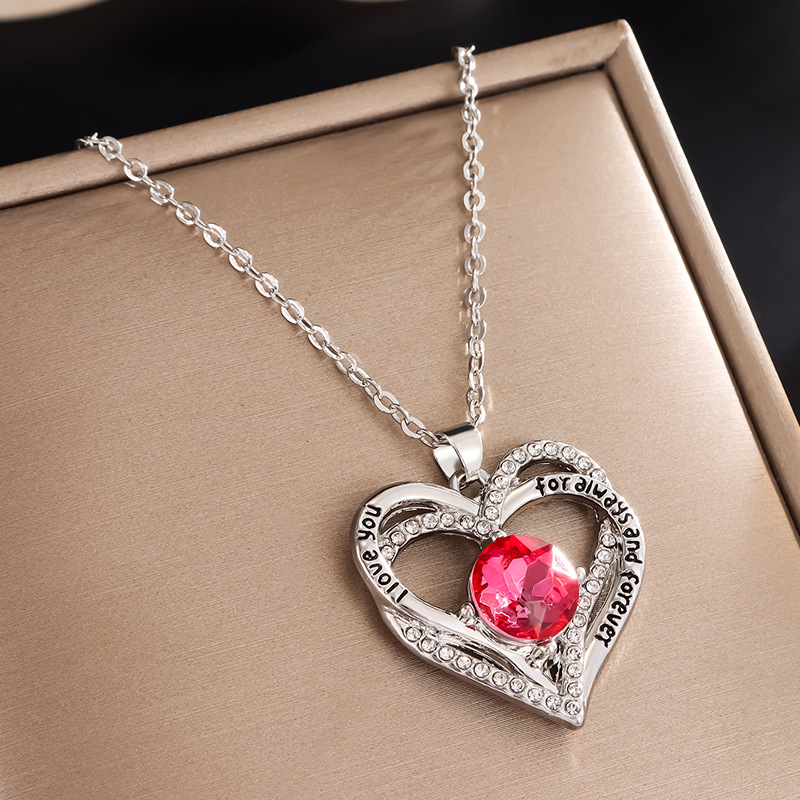 Heart-Shaped "Eternal Heart" Pendant Necklace with 12 Birthstones💞