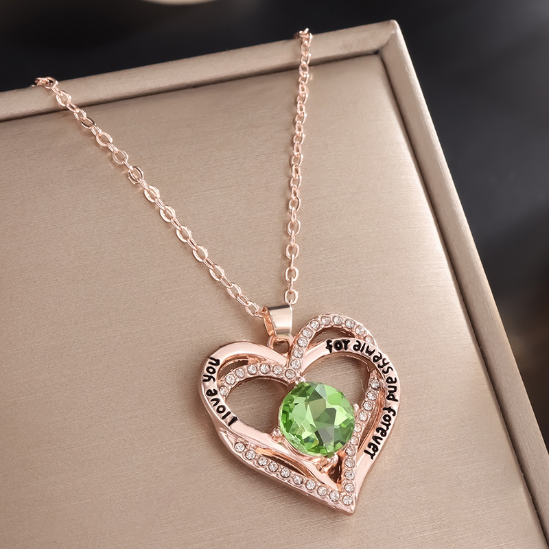 Heart-Shaped "Eternal Heart" Pendant Necklace with 12 Birthstones💞