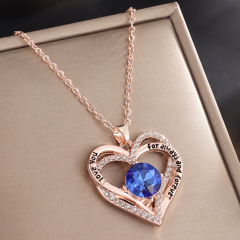 Heart-Shaped "Eternal Heart" Pendant Necklace with 12 Birthstones💞