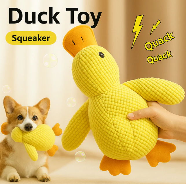 ✨✨✨Dog toys to keep them entertained: Sounding plush, chewable, durable rubber duck for puppies to sleep with.😊