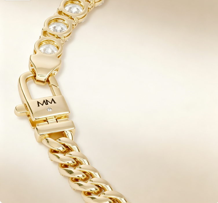 Julian Loves Diamonds Necklace 6.8mm - Gold|White Diamondettes