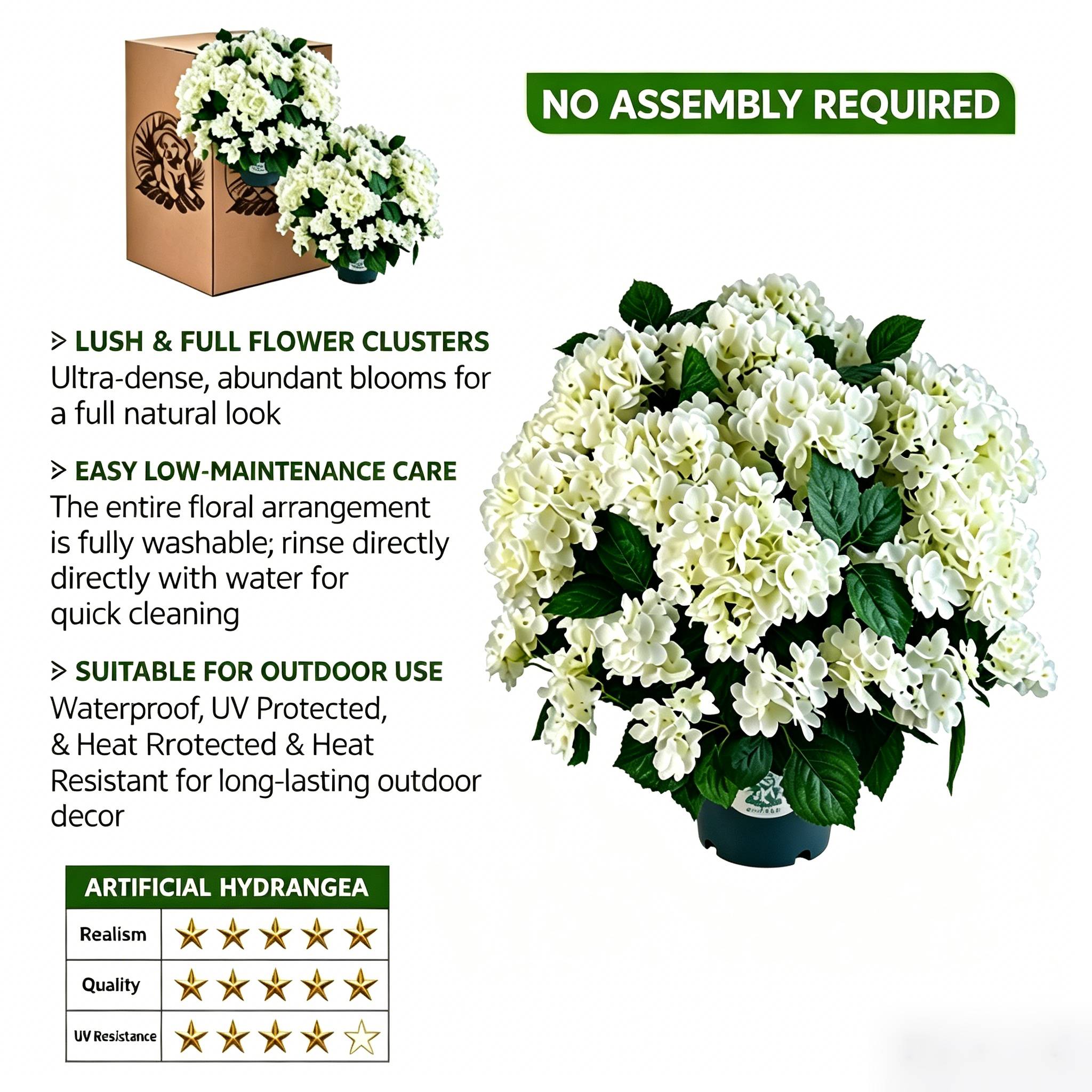 Artificial Hydrangeas for Outdoor Use – UV-resistant, waterproof, and wind-resistant 🌿