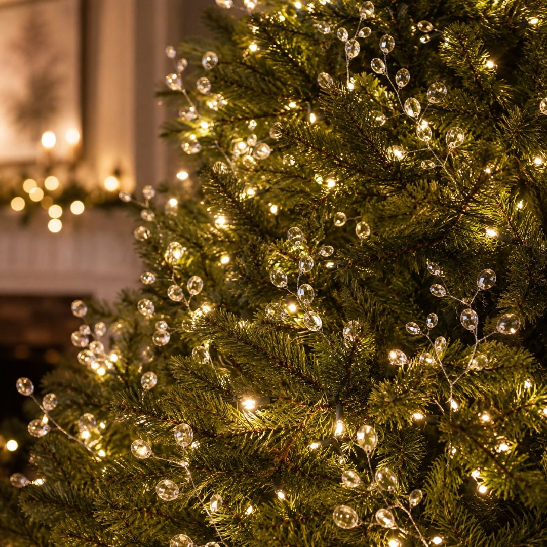 ✨ 39% OFF Crystal Tree Picks – Shatterproof Sparkling Christmas Tree Branches, No Hooks Needed