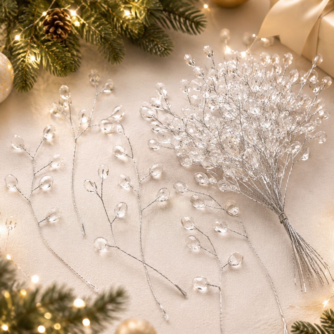 ✨ 39% OFF Crystal Tree Picks – Shatterproof Sparkling Christmas Tree Branches, No Hooks Needed