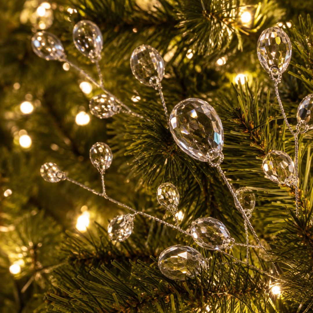 ✨ 39% OFF Crystal Tree Picks – Shatterproof Sparkling Christmas Tree Branches, No Hooks Needed