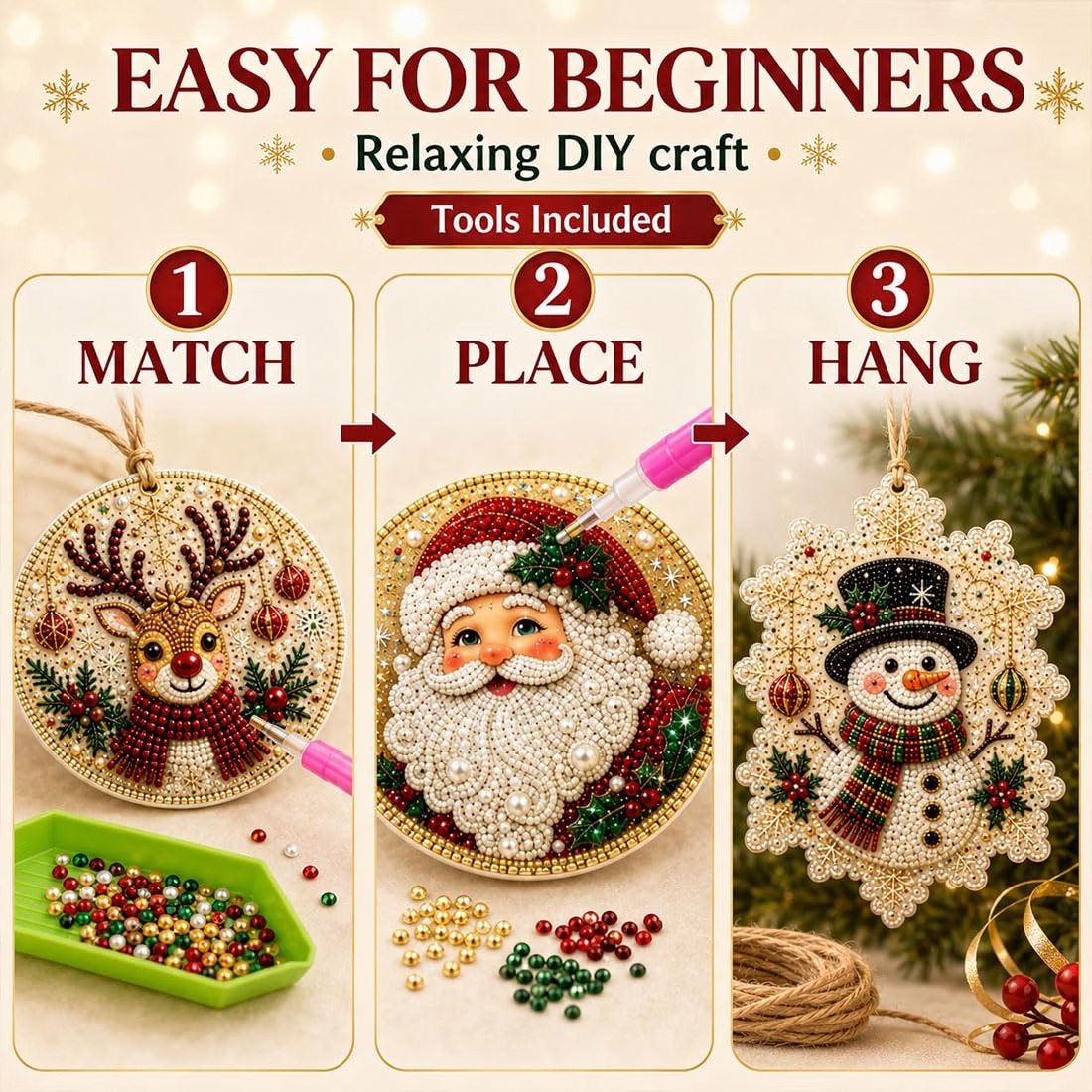 Christmas DIY Diamond Painting Ornaments