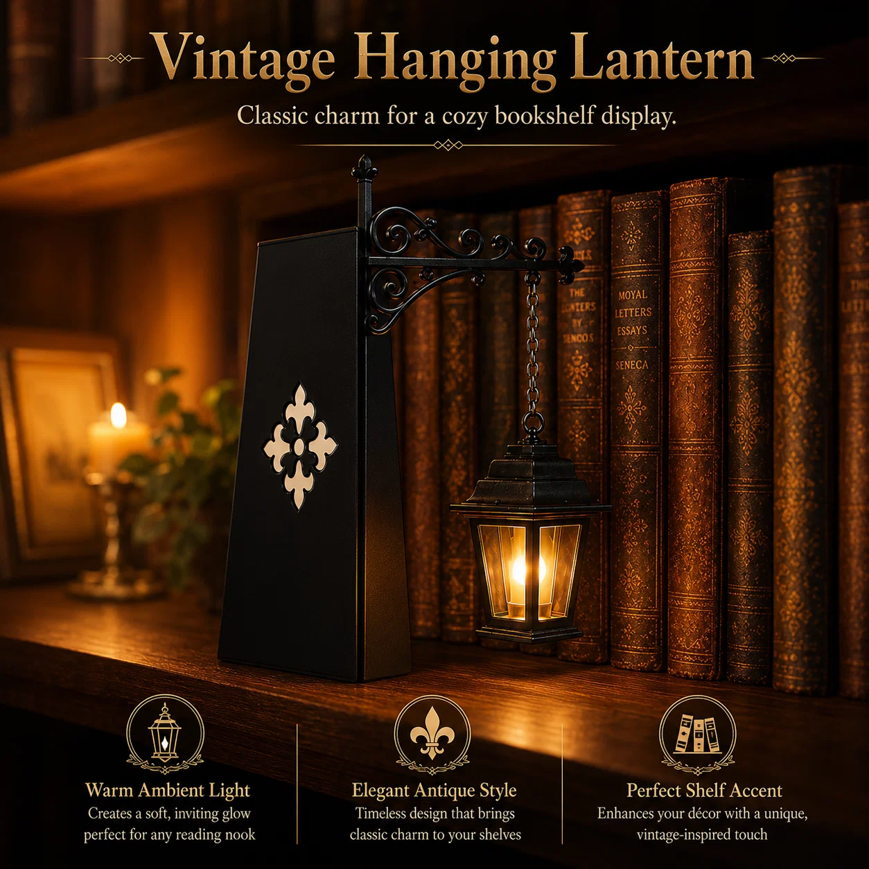 Bookshelf Lantern Light — Cozy Warm Glow Reading Lamp 50% OFF 🔥