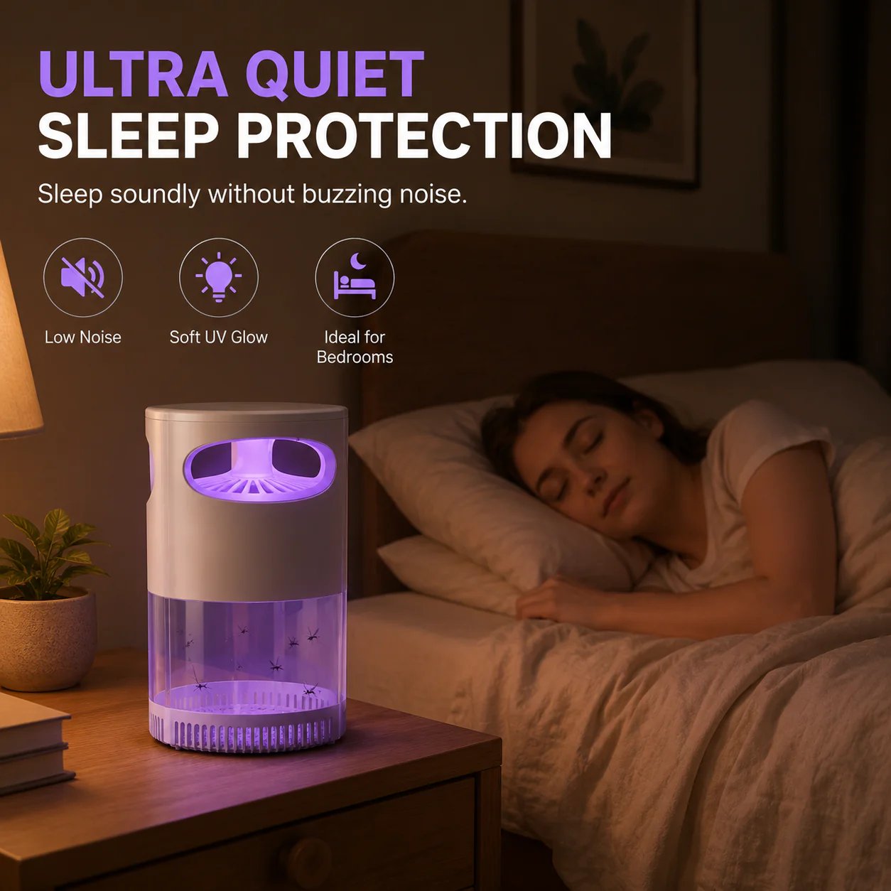🦟 UV Mosquito Killer Lamp – Quiet, USB Powered, Chemical-Free Protection for Home & Bedroom 🔇🌙