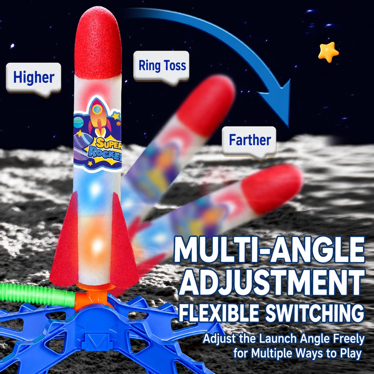 🚀Stomp Rocket Launcher – Outdoor Kids Toy with Multiple Rocket Packs (1–12 Rockets)