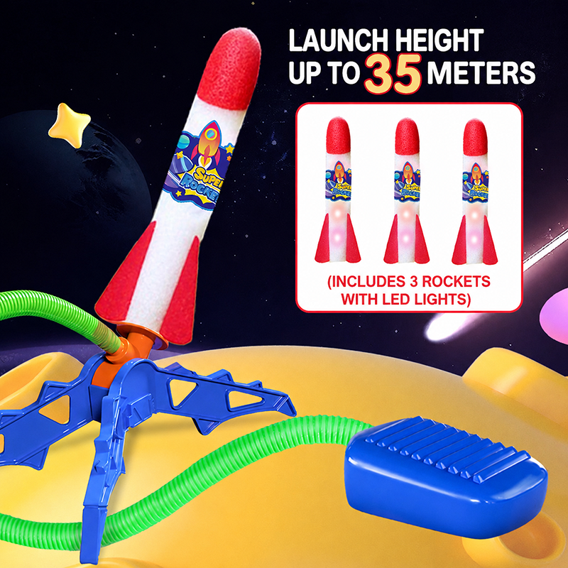 🚀Stomp Rocket Launcher – Outdoor Kids Toy with Multiple Rocket Packs (1–12 Rockets)