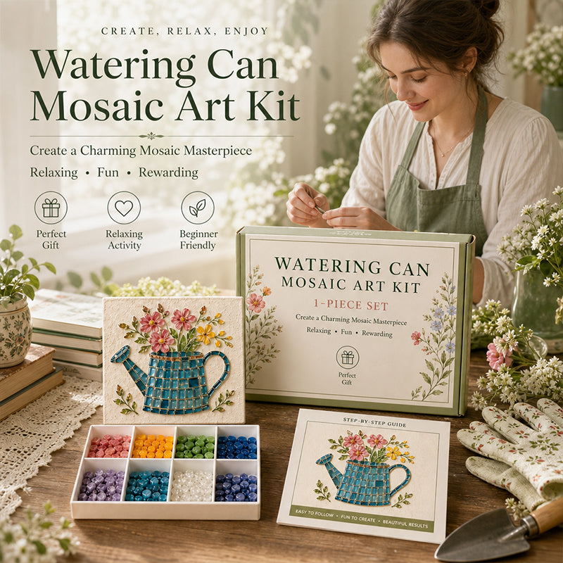 Floral Watering Can Mosaic Art Kit